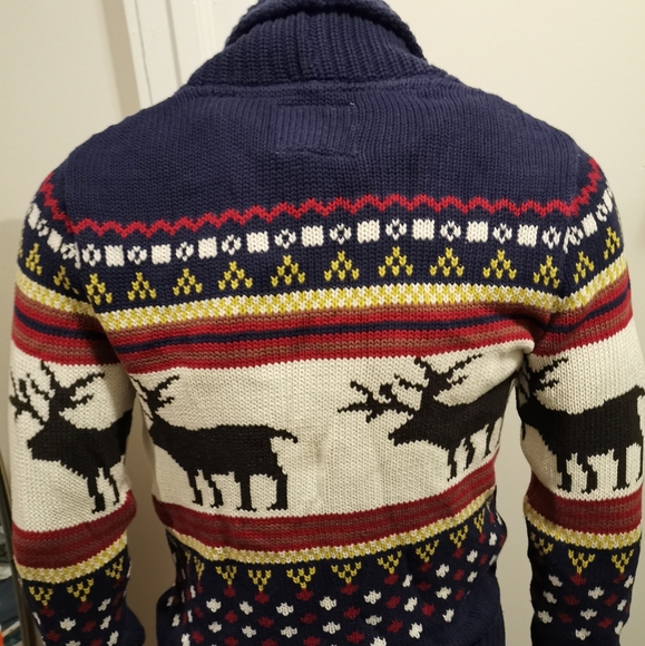 💎🇬🇧 O'Hanlon Mills Deer Shawl Cardigan - Picture 5 of 11